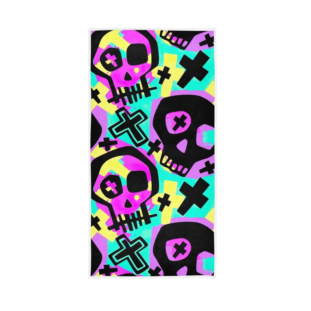LSRCPD Skull Funky Modern Pattern Hand Towel, Hand Towels for Bathroom Clearance 15 x 30 Inches