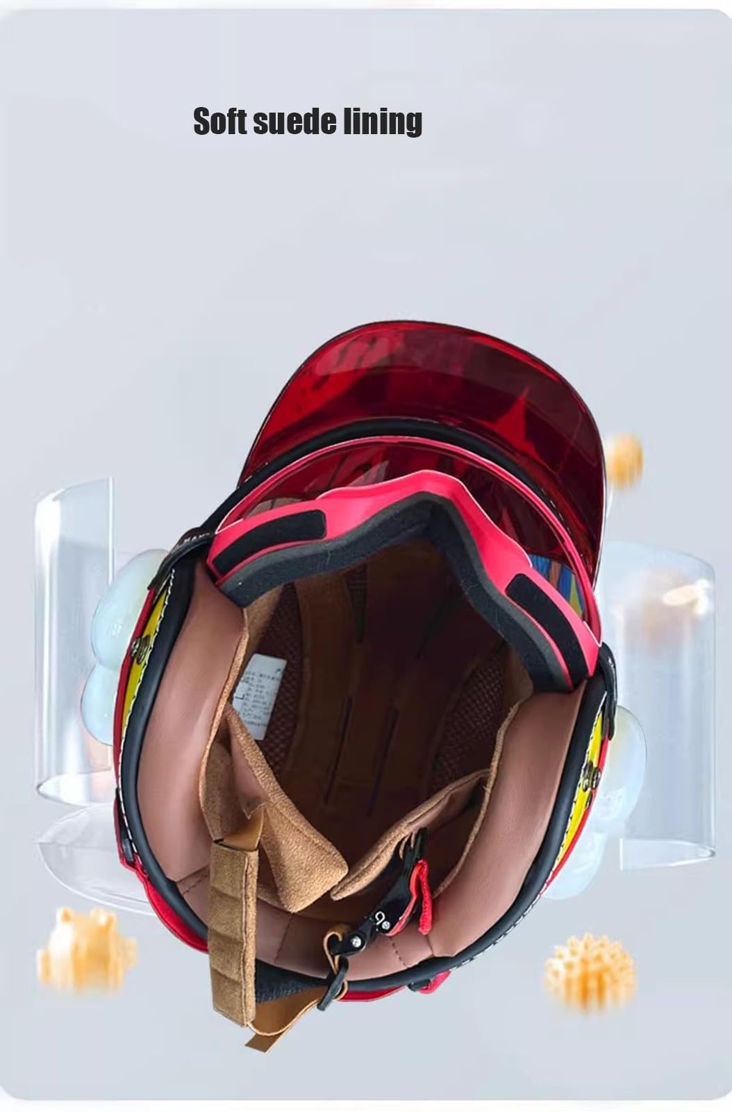 Casque De Moto Demi-Coque Allemand Vintage, Casque 3/4 Demi-Casque, Casque Jet, Casque De Cyclomoteur, Casque De Scooter Femmes Et Hommes Adultes Certifié ECE E,XL60-62CM