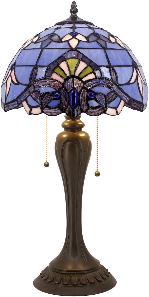 Bеѕt Rеvіеw Tiffany Lamp Shade Replacement W12H6 Inch for Table Lamps Ceiling Fixture Pendant Light Blue Purple Stained Glass Baroque Style S003C WERFACTORY Lover Living Room Bedroom Study Office Desk Nightstand