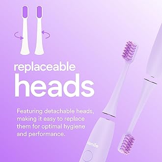 HISMILE Electric Toothbrush, 3 Brushing Modes, Smart Timer, Rechargeable, Soft-Tapered Bristles, Mode Memory (Purple)