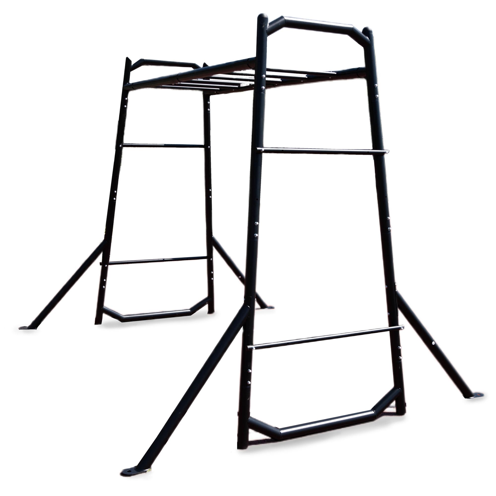 HyperMotion Scala da Ginnastica da Esterno in Metallo per Bambini e Adulti; Struttura Robusta con Ancoraggio al Suolo; Portata Fino a 200 kg; Resistente alle Intemperie; Finitura Nera per Giardino