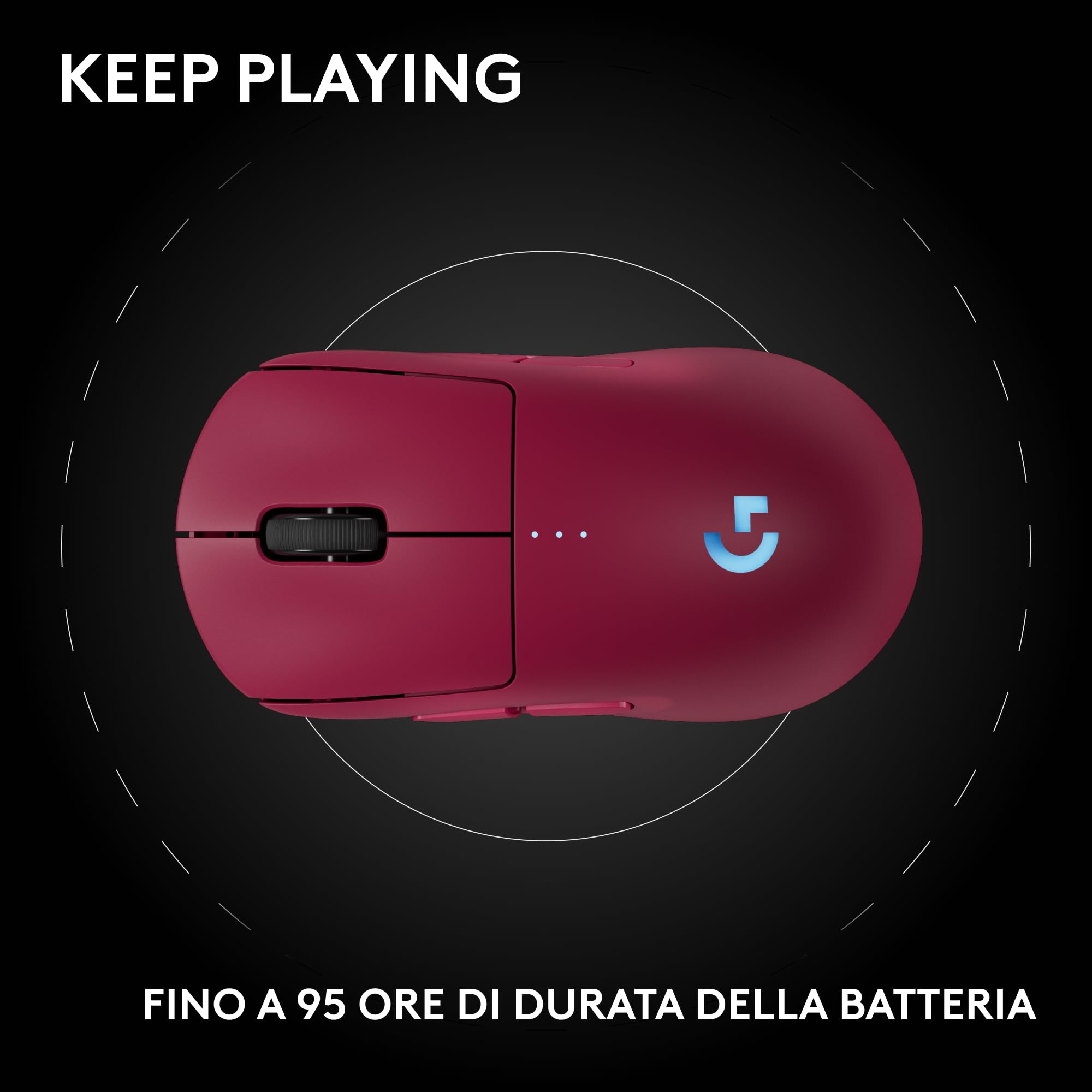 Logitech G PRO 2 LIGHTSPEED mouse da gaming wireless per destrimani o mancini, fino a 4 pulsanti laterali magnetici personalizzabili e commutabili, sensore da 44.000 DPI, ricarica USB-C, PC/Mac - Rosa