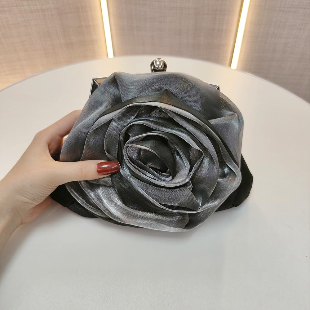 Pahajim Pochette Donna Elegante Borsa Cerimonia Clutch Bag con Catena Piccola Borsetta Sera Fiori per Matrimonio Balli Feste