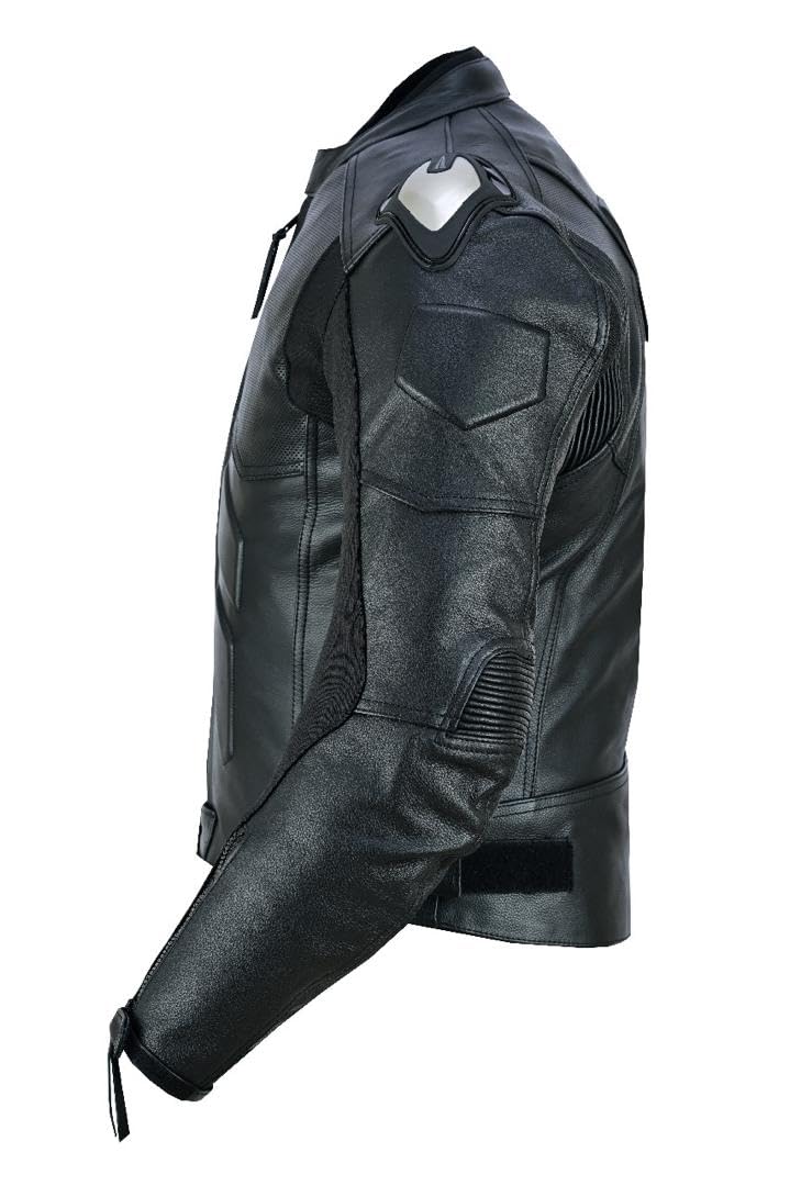 Veste de moto en cuir blindé pour homme, homologuée CE, imperméable, panneaux en maille respirante, épaules et coudes renforcés, veste d'équitation noire