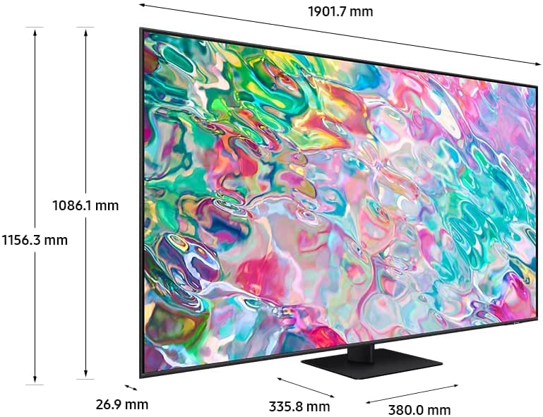 تلفزيون سامسونج 85 بوصة QLED 4K تيتان رمادي، كوانتوم HDR، تتبع الاجسام، محور ذكي لايت، مع مكبر صوت ثنائي - معايرة LED ذكية - QA85Q70BAUXSA (طراز 2022)