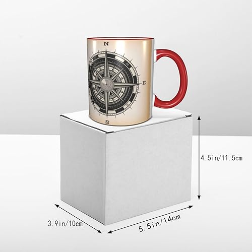 Miniatura 5 de Wind Rose Vintage Compass Coffee Mug Coffee Cups Ceramic with Handle,Tea Cups Mug tazas para cafe Drinking Cups Gifts for Women Men,Unique Coffee