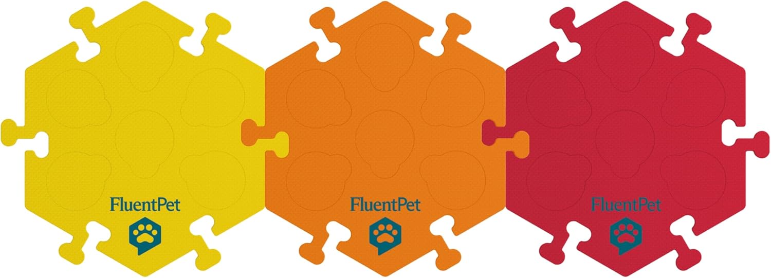 FluentPet HexTiles - Sunset 3-Pack | Talking Dog and Cat Button Mat Set | Each Mats Hold Up to 6 FluentPet Buttons | Soft, Durable, and Non-Slip | Gift for Pet Lovers | Buttons Sold Separately