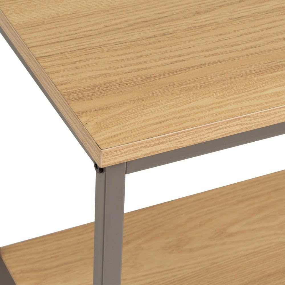 LOLAhome Estantería Cubo de Metal con 3 estantes de Madera Natural de 60x30x76 cm