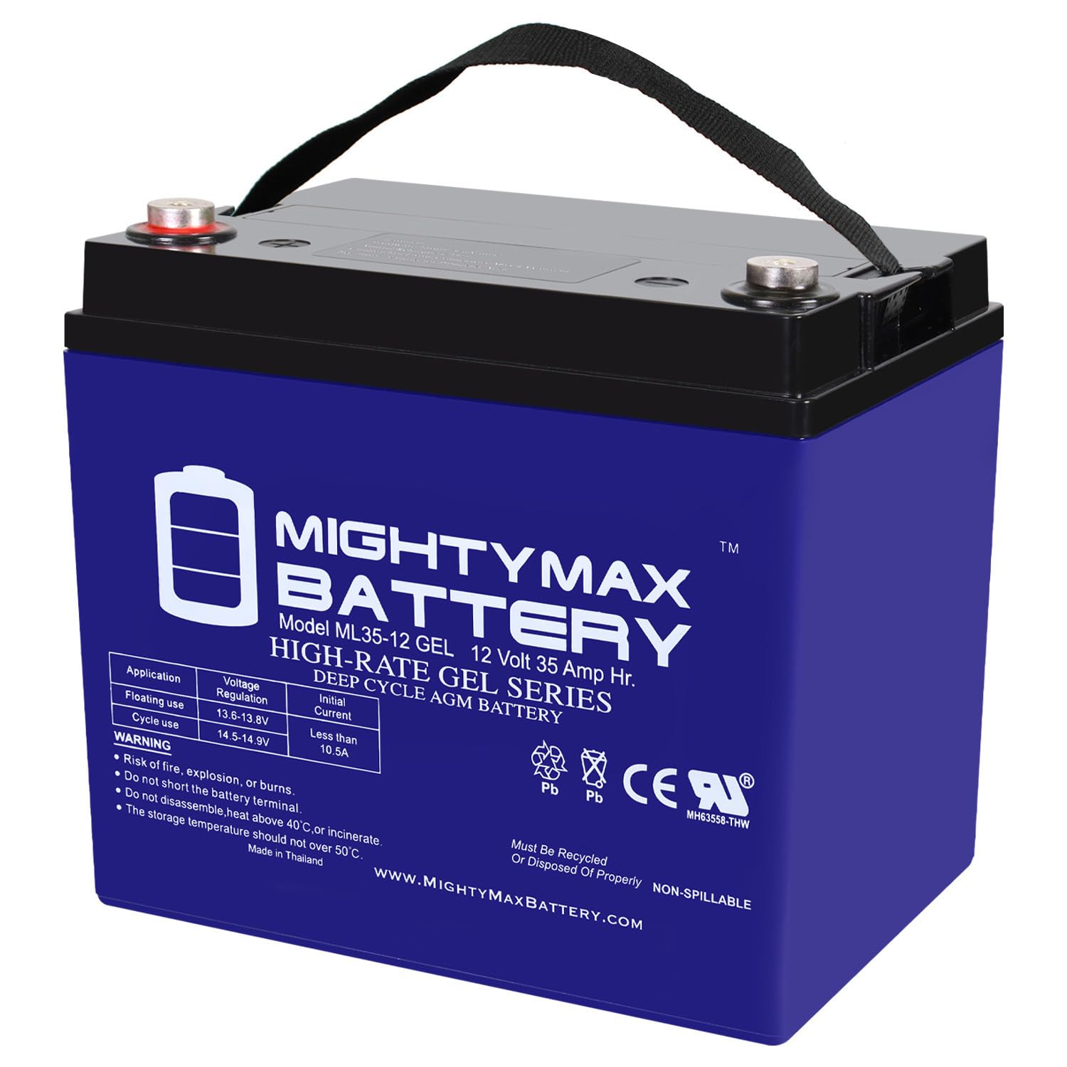 Mighty Max Battery 12V 35Ah Gel Battery Replaces JohnDeere Lawn Tractor-Riding Mower 108
