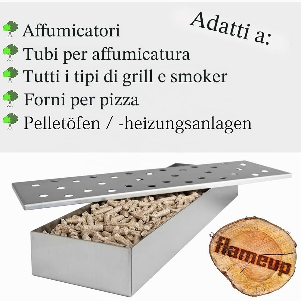 Pellet di legno 15 kg 30 kg Sacco faggio Fumo Legno Fuoco BBQ Griglia Flameup, Peso:30 kg