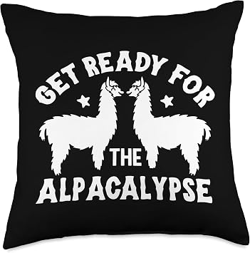 Funny Alpaca Animal Llama Plush Costume Gifts Art for Men Women Kids Boys Girls Llama Saying Alpaca Throw Pillow, 18x18, Multicolor