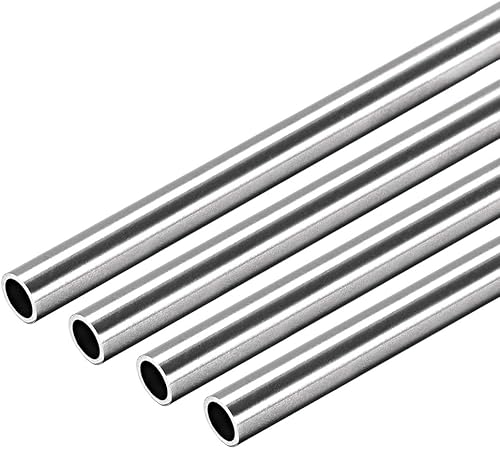 uxcell Tubo redondo de acero inoxidable 304 0.276 in OD 0.031 in espesor de pared 9.843 in de longitud Tubo recto sin costura 4 piezas