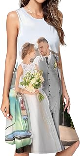 Custom Dress for Women Personalized Dress with Logo Text Photo Customized Dress Print with Pocket Sleeveless