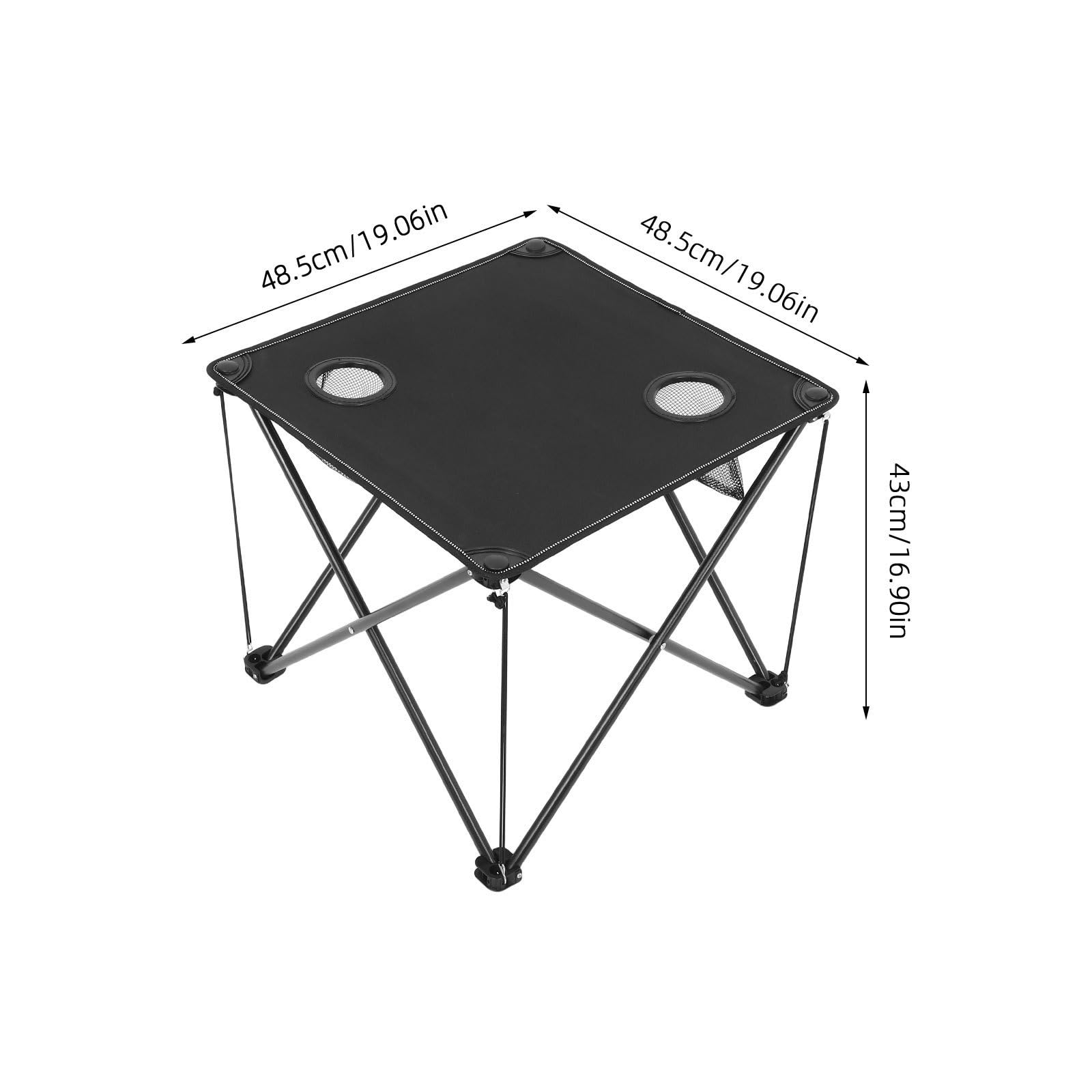 Luxshiny Tavolo Pieghevole Portatile con Due Portabicchieri per Picnic e Campeggio Tasche Comode Oxford e Struttura in Ferro per Attività All'aperti