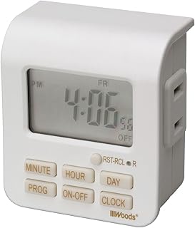 Woods 50008 Indoor 7-Day Digital Plug-in Timer; 1 Polarized Outlet; 1 Pack; White