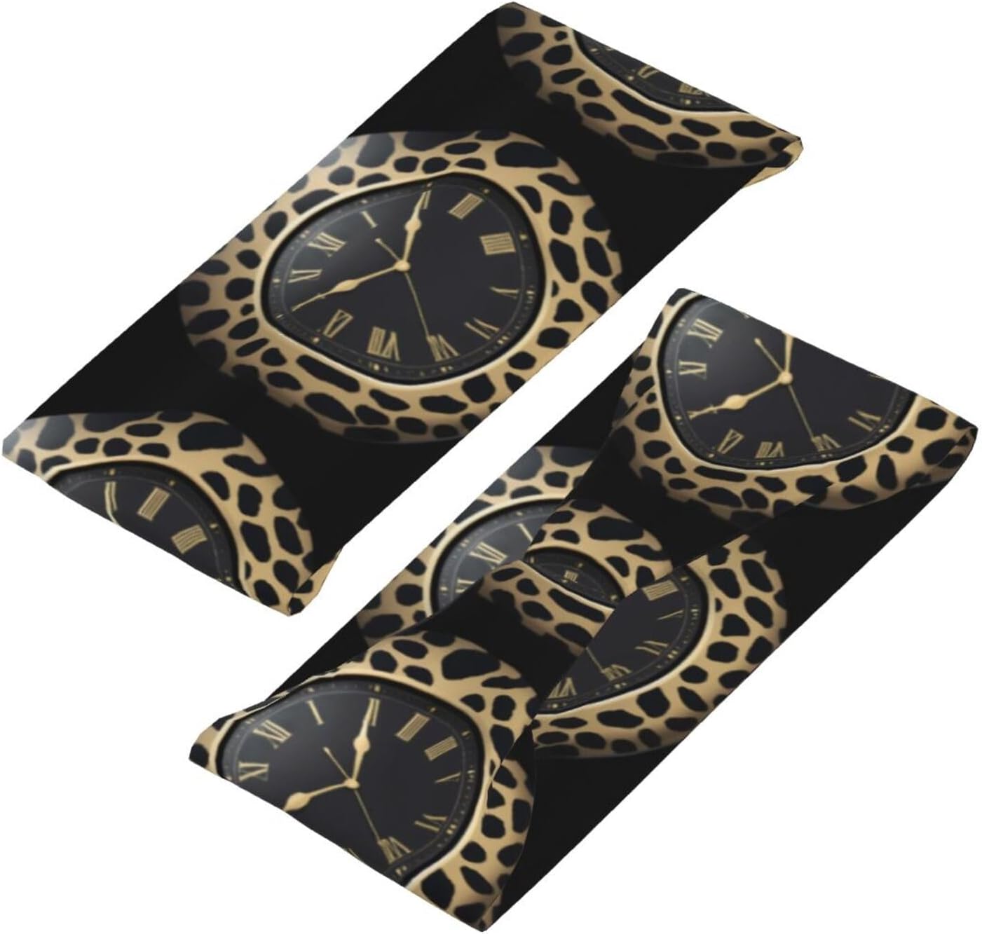 Black Leopard Print Clock Sports Sweatband – Stay Dry & Confident During Every Workout