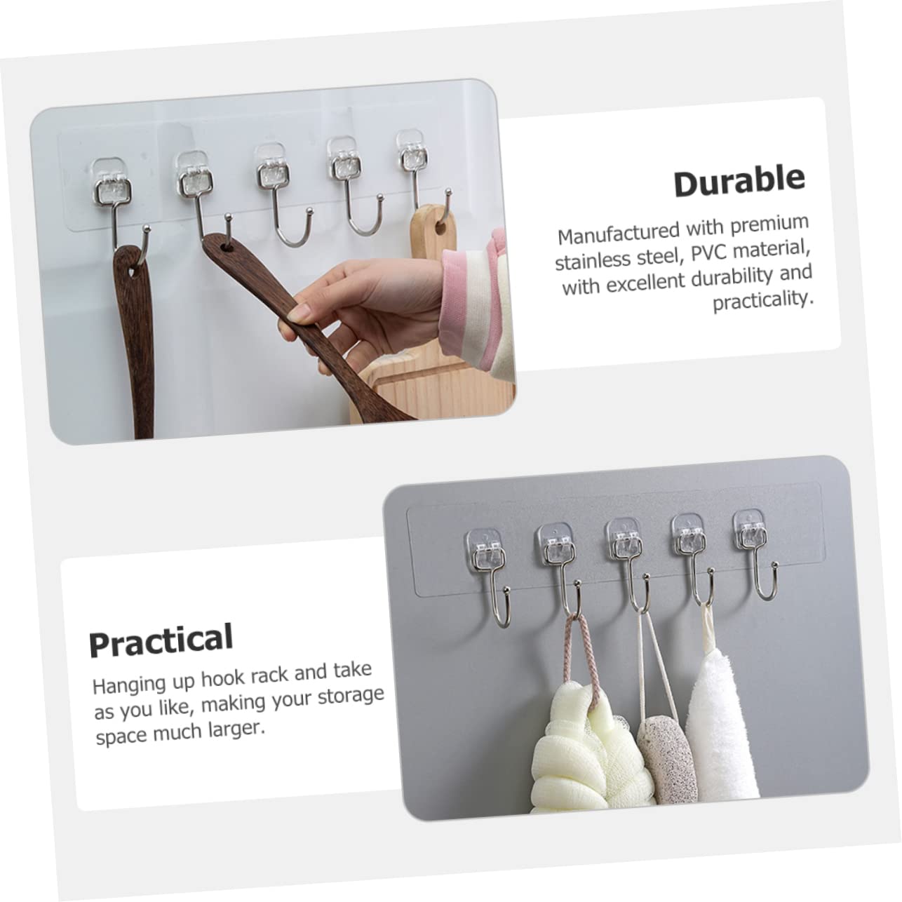 12 Perchas Autoadhesivas para Servicio, Marca de Taller, Sombreros de Garaje sin Almacenamiento, Perchas montadas en Llaves, calcomanía de Sombrero de Acero Inoxidable para Colgar