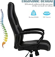 Vista 3 de Silla ergonómica de oficina, silla de escritorio barata, silla de juegos de PC de malla con soporte lumbar, respaldo alto ajustable, silla