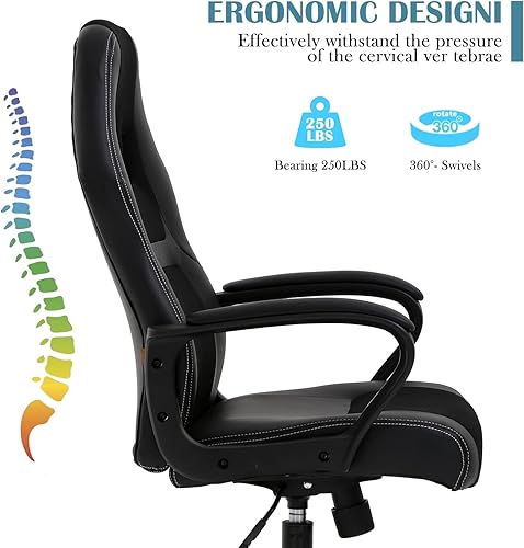 Miniatura 3 de Silla ergonómica de oficina, silla de escritorio barata, silla de juegos de PC de malla con soporte lumbar, respaldo alto ajustable, silla