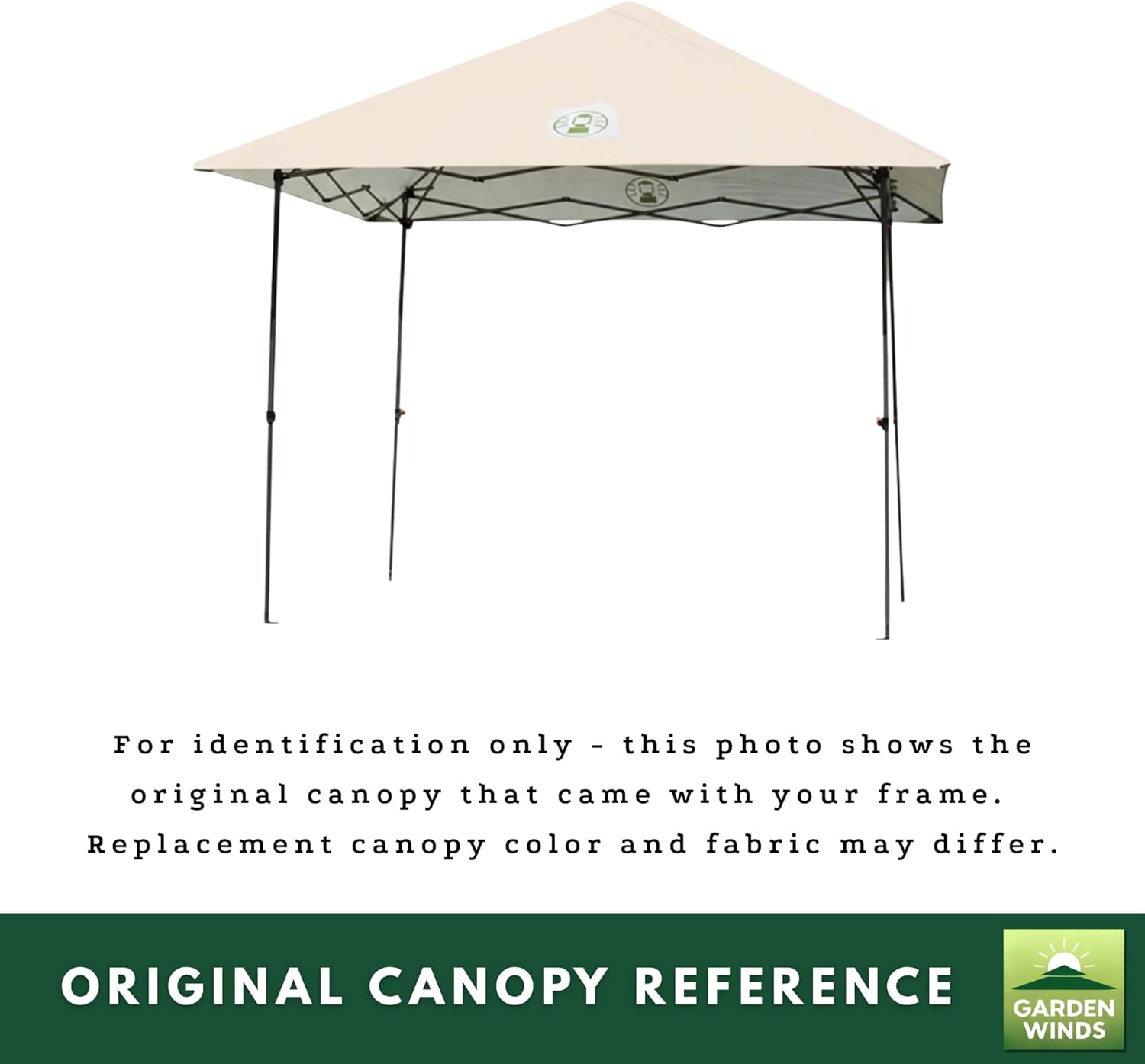 Garden Winds Reinforced RipLock 350 Replacement Canopy Top Cover Compatible with Coleman Light and Fast, Oasis, and Oasis Lite 10' X 10' Tent Models 2000029928, 2157500, 2157495 - Beige