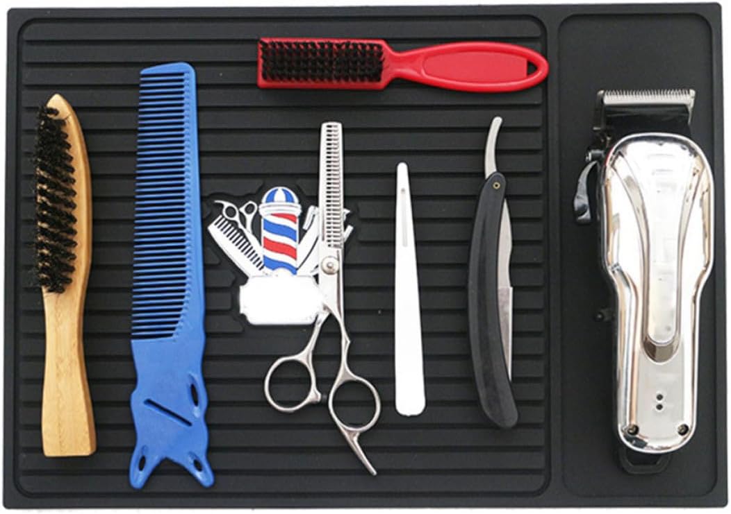 Hairdressing Tools Storage Mat, Silicone Non-slip Black