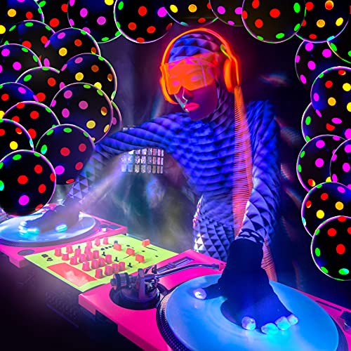50 Pcs 12 Inch Neon Glow Balloons Glow In The Dark Balloons Uv Polka Dot Blacklight Balloons Fluorescent Latex Balloons For Birthday Wedding Neon Party Decorations Supplies #TOP1