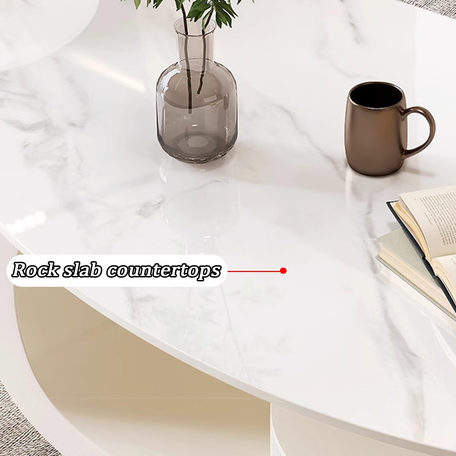 Ineinander stapelbares Couchtisch-Set, mit Schubladen, in Zwei Ausführungen erhältlich, bodenstehendes Design, halbmondförmiges Couchtisch-Set, 2 Stück, weiß (WeißA, 47 Zoll + 20 Zoll)