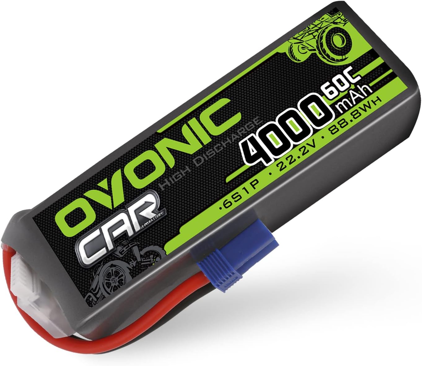 OVONIC Lipo Battery 6S 22.2V 4000mAh 60C RC Battery with EC5 Connector for RC Airplane Helicopter RC Car Truck Tank Drone Racing Hobby