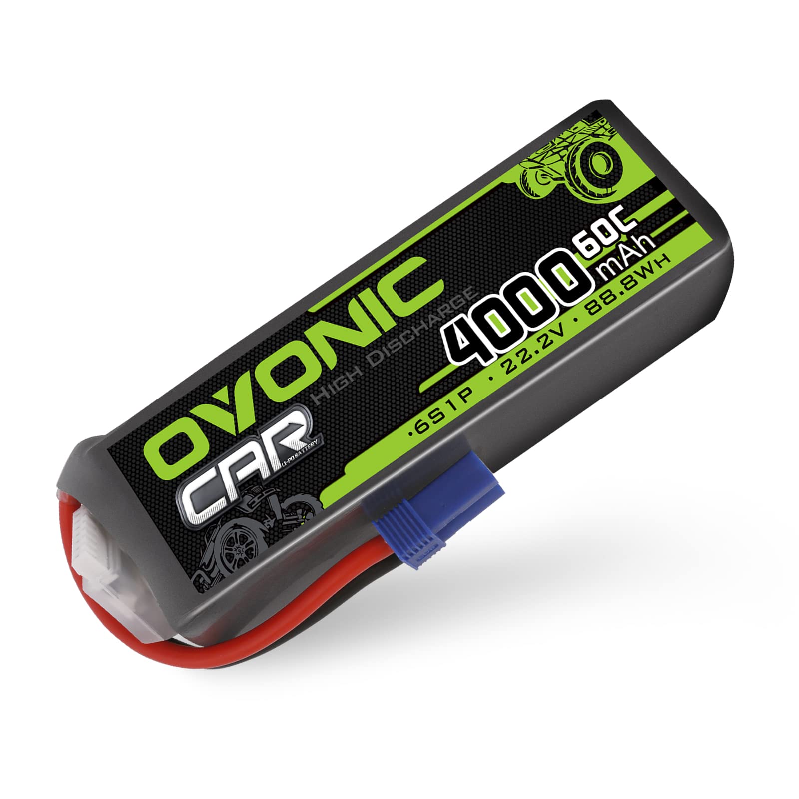 OVONIC Lipo Battery 6S 22.2V 4000mAh 60C RC Battery with EC5 Connector for RC Airplane Helicopter RC Car Truck Tank Drone Racing Hobby