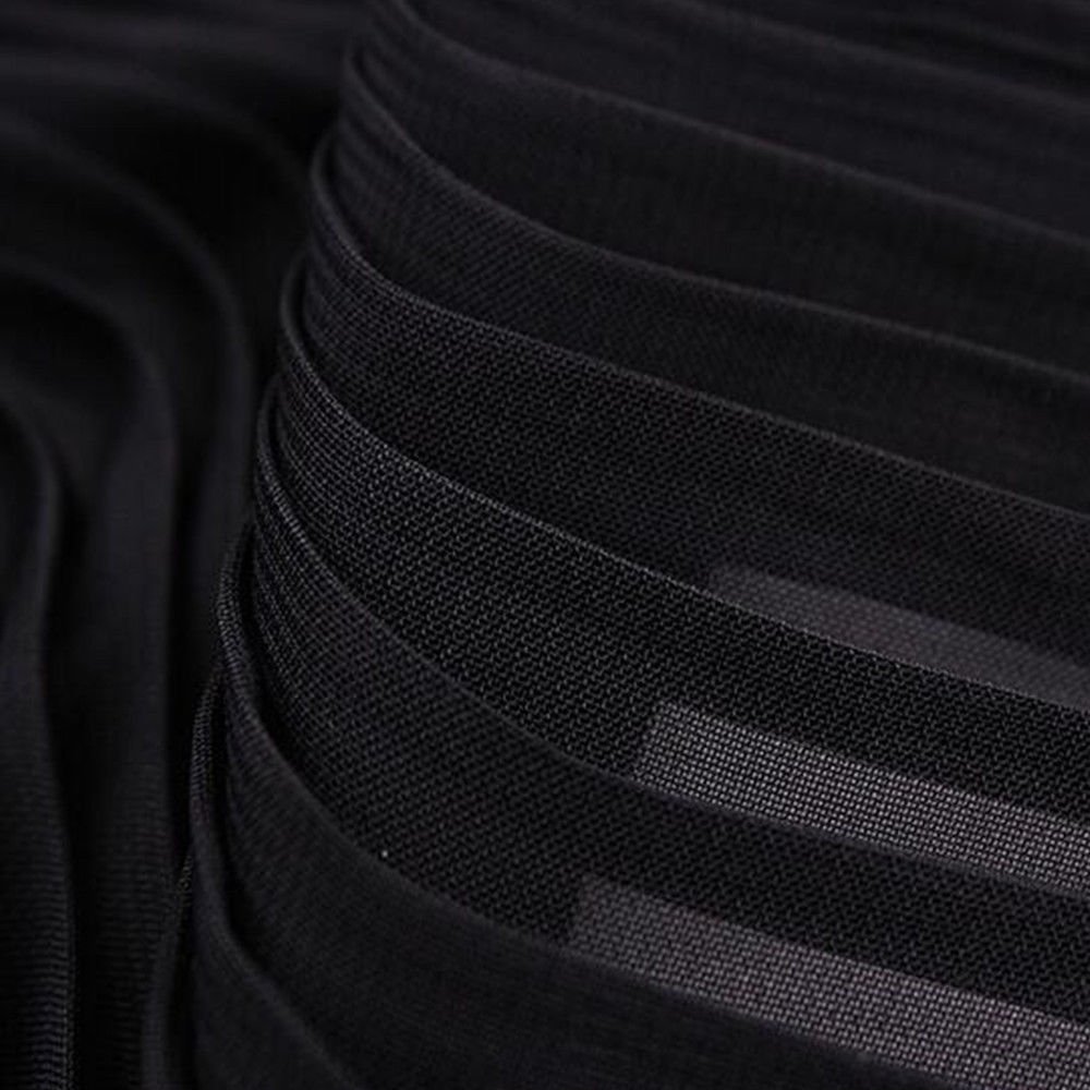 Photo 1 of 1M DIY Sewing Soft Pleated Chiffon Fabric Craft Material Dress Skirt (50#Black)