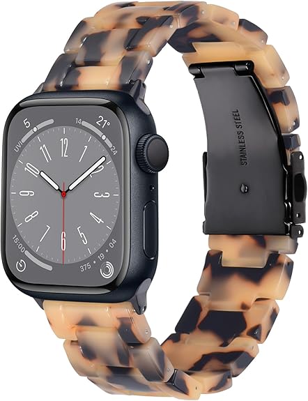 CRIS-BAND Compatible with Resin Apple Watch Bands Series 7/8/9/10/11 46mm 45mm 44mm 42mm for Women,Fancy Strap for iWatch Ultra 3/2 49mm Series 6/5/4/3/2/1/SE3 Slim Light Bracelet Wristband