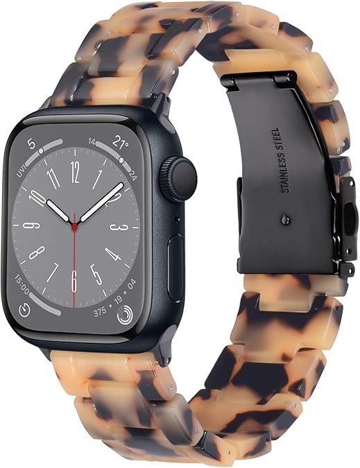 CRIS-BAND Compatible with Resin Apple Watch Bands Series 7/8/9/10/11 46mm 45mm 44mm 42mm for Women,Fancy Strap for iWatch Ultra 3/2 49mm Series 6/5/4/3/2/1/SE3 Slim Light Bracelet Wristband