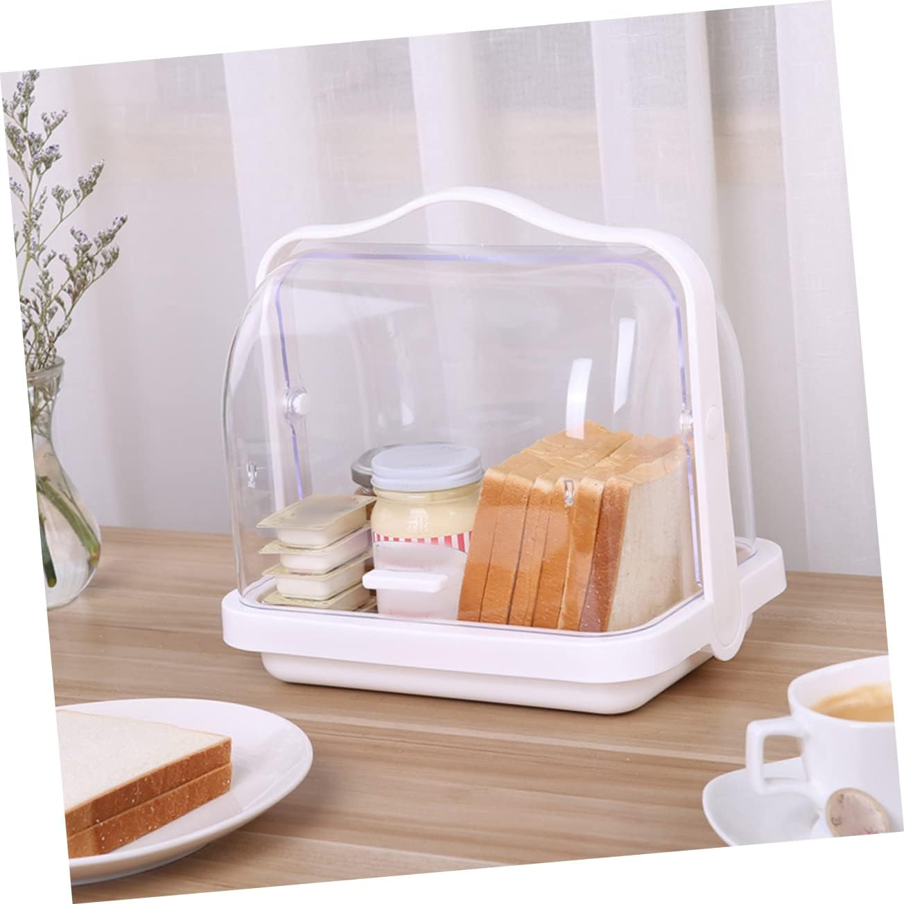 Dust-Proof Storage Box Lid Multi-Functional Bread and Dessert Organizer for Baby Feeding Bottles and Party Supplies Suitable for Home Use