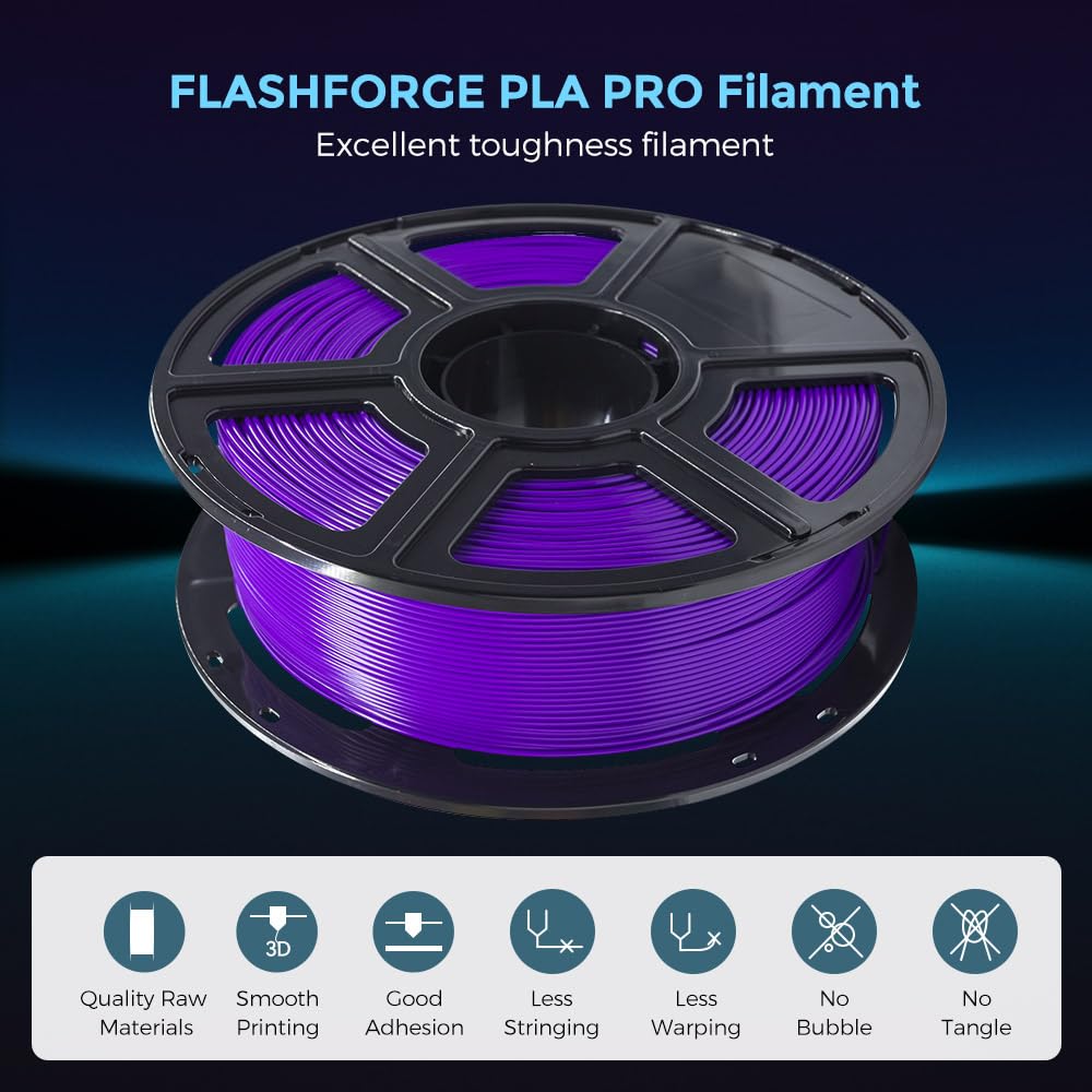 FlashForge 3D Printer Filament, PLA PRO Filament 1.75mm, 1KG