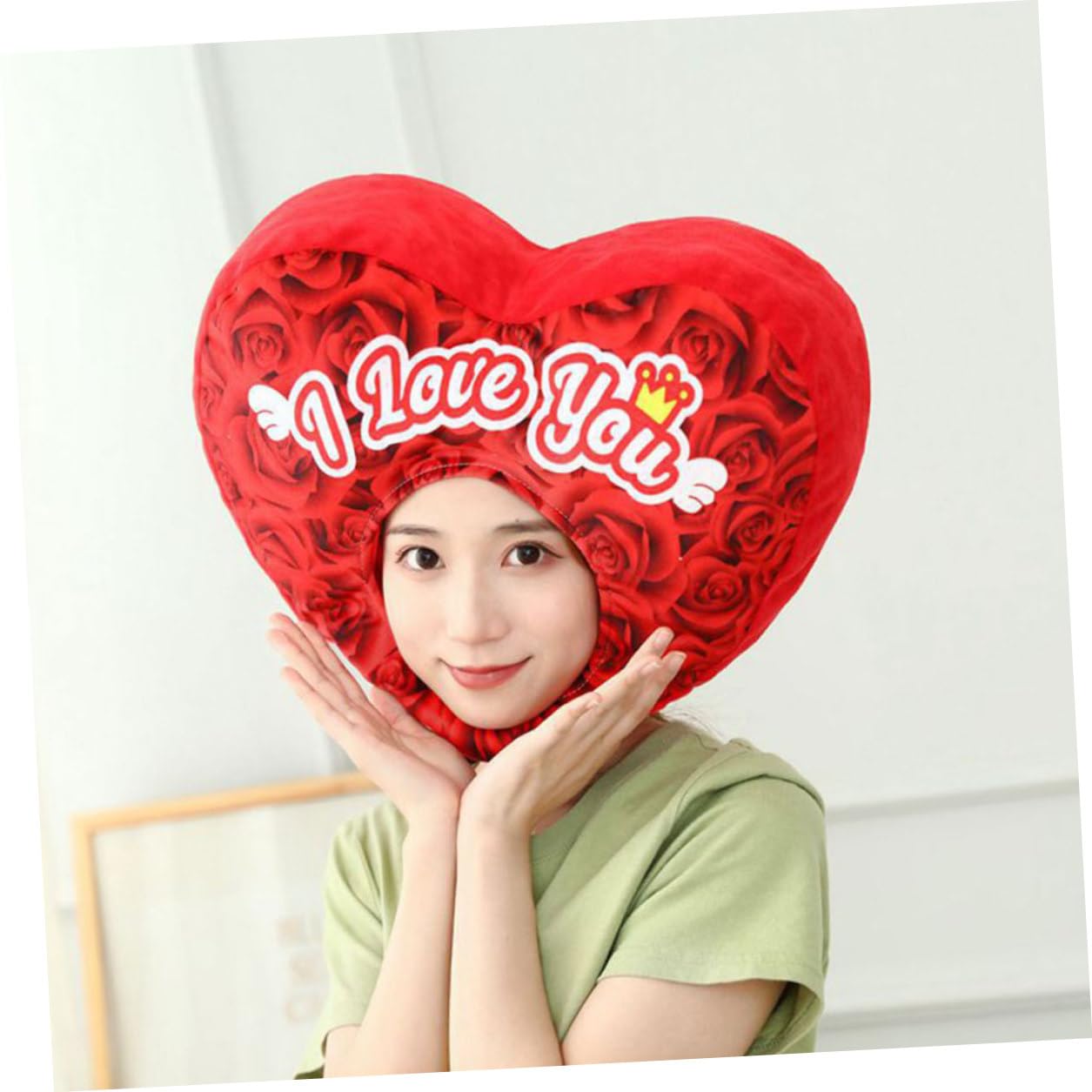 DOITOOL Sombrero de Peluche con Corazón para San Valentín Unisex Diseño Romántico y Accesorio Multifunción para Disfraces Fiestas Fotos y Celebraciones