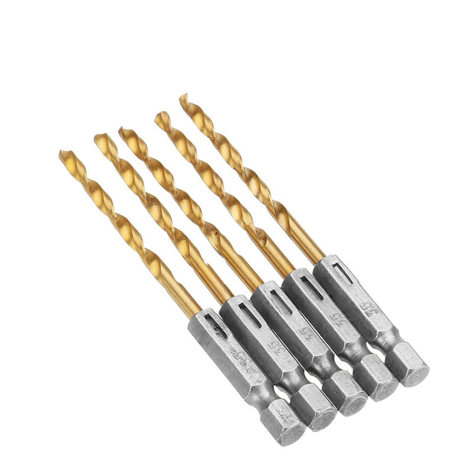 13Pcs 6.35mm 1/4 "Hex Shank 1.5-6.5mm Punte Da Trapano HSS Acciaio Ad Alta Velocità Rivestito Di Titanio Punta Del Trapano Set Utensili Elettrici Accessori
