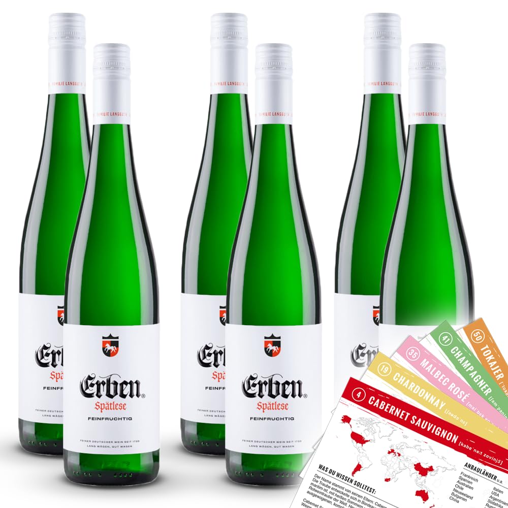 Erben Spätlese QmP, feinfruchtig, sortenreines Weinpaket + VINOX Winecards (6x0,75l)