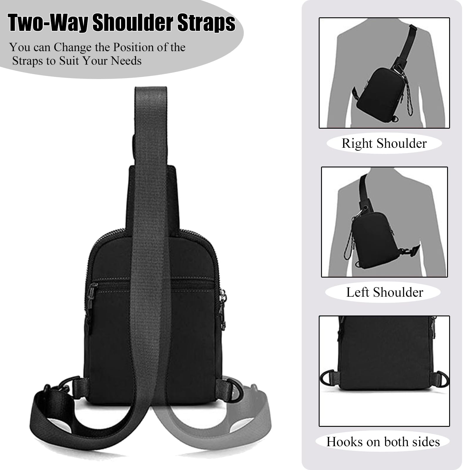 Bolso bandolera deportivo, bolso cruzado, mini bolsa para teléfono móvil, bolso pequeño de hombro, multifuncional, bolsillo en el pecho para deportes al aire libre, viajes, uso diario,