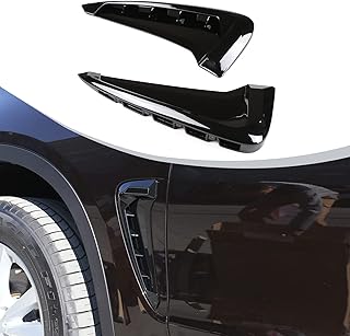 DIYUCAR Shark Shape Car Side Fender Nozzle Sticker Glossy Black For X5 F15 X5M F85 2014-2018 Accessories