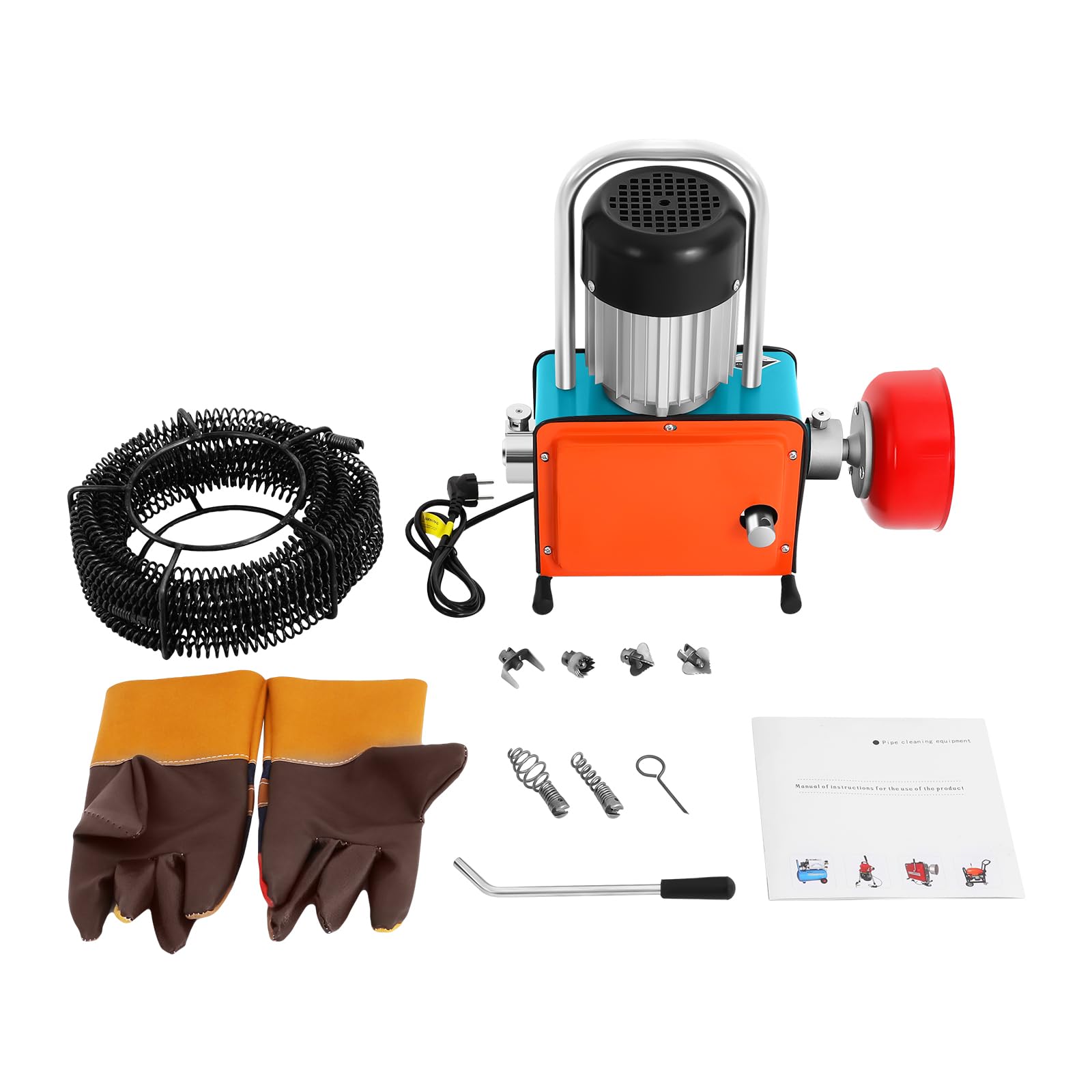 Elektrische Rohrreinigungsmaschine 1000W Akku-Rohrreiniger 30m Spirale Ø30-100mm +16mm Bohrer