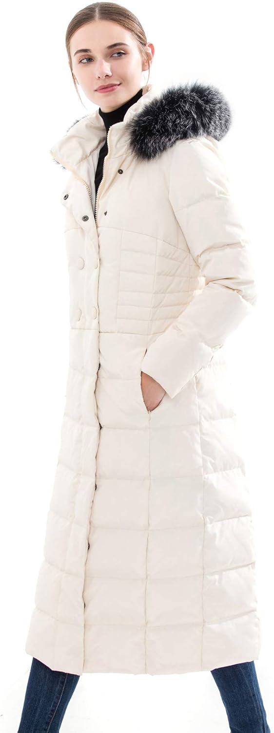 Obosoyo Women's Hooded Thickened Long Down Jacket Maxi Down Parka Puffer Coat - Image 6