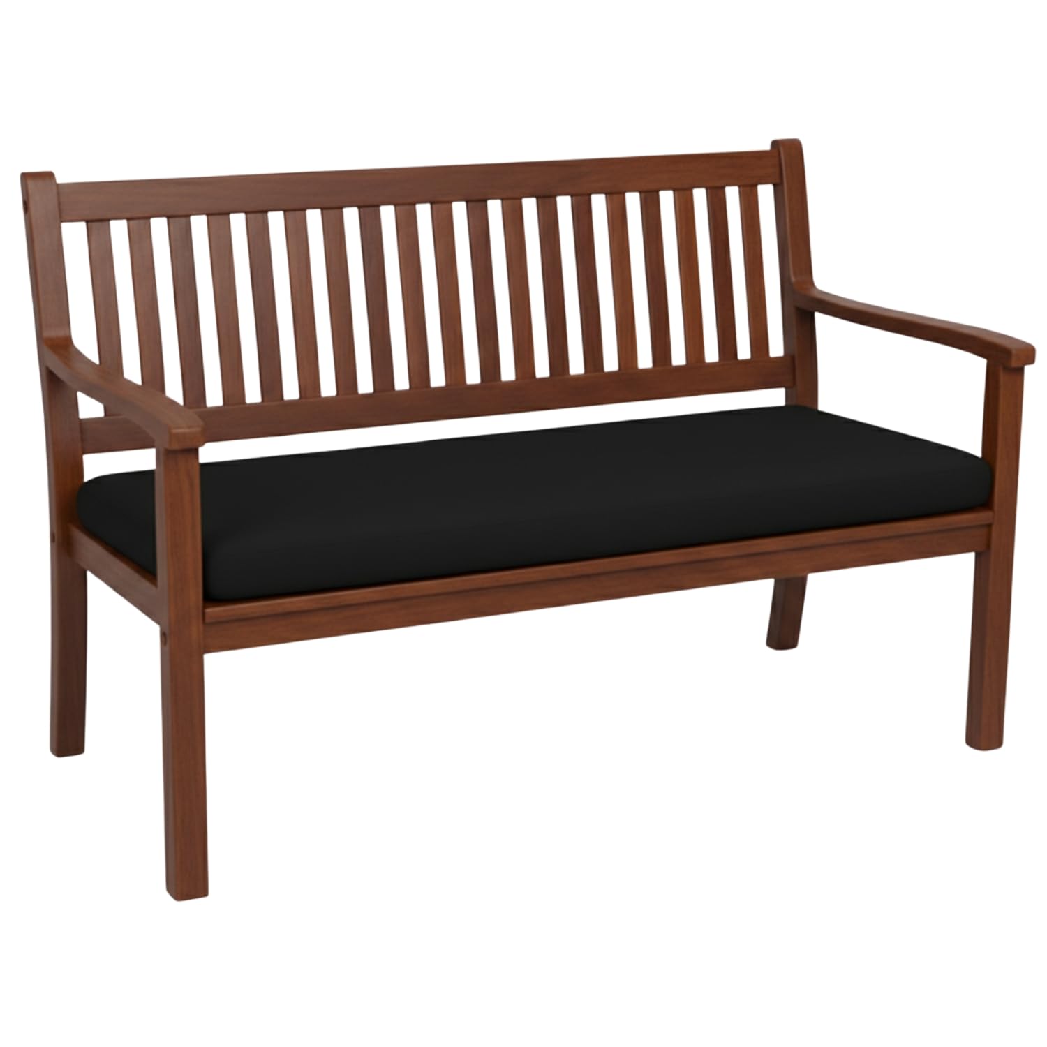 Weavonix Garden Bench Cushion 2, 3 & 4 Seater, 5 cm Thick High Density Foam Seat Pad with Water-Resistant Removable Washable Cover for Outdoor Patio & Window Seat(4 Seater 170 X 50 X 5CM Black)