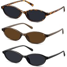 Retro Oval Sunglasses for Women Small Cat Eye Sun Glasses Womens | Trendy Y2K Narrow Shades UV400 Protection CL009