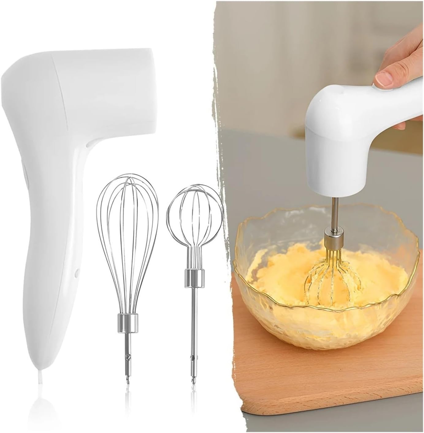 Portable Electric Food Mixer, for Baking, Cake, Cream, Eggs, Pancakes – Compact Kitchen Tool for Home & Travel