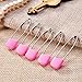 Waykino 50PCS Kids Pins Plastic Head Baby Safety Pins Safety Hold Clip Locking Infant Cloth Diaper(Pink)