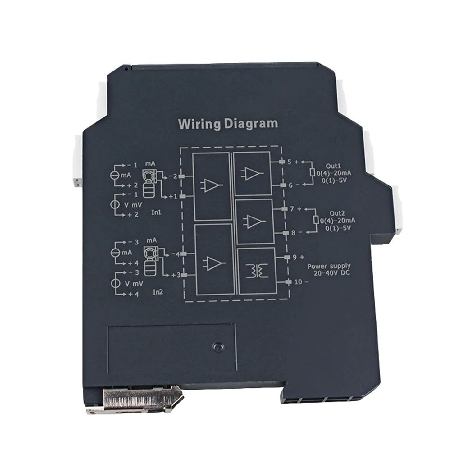 Industry Signal Transmitter Converter Signal Isolator Analog 0-10v 4-20ma to PLC Signal Distribution Analog Signal Isolator(1 in 1 Out,Input 0-10VDC)