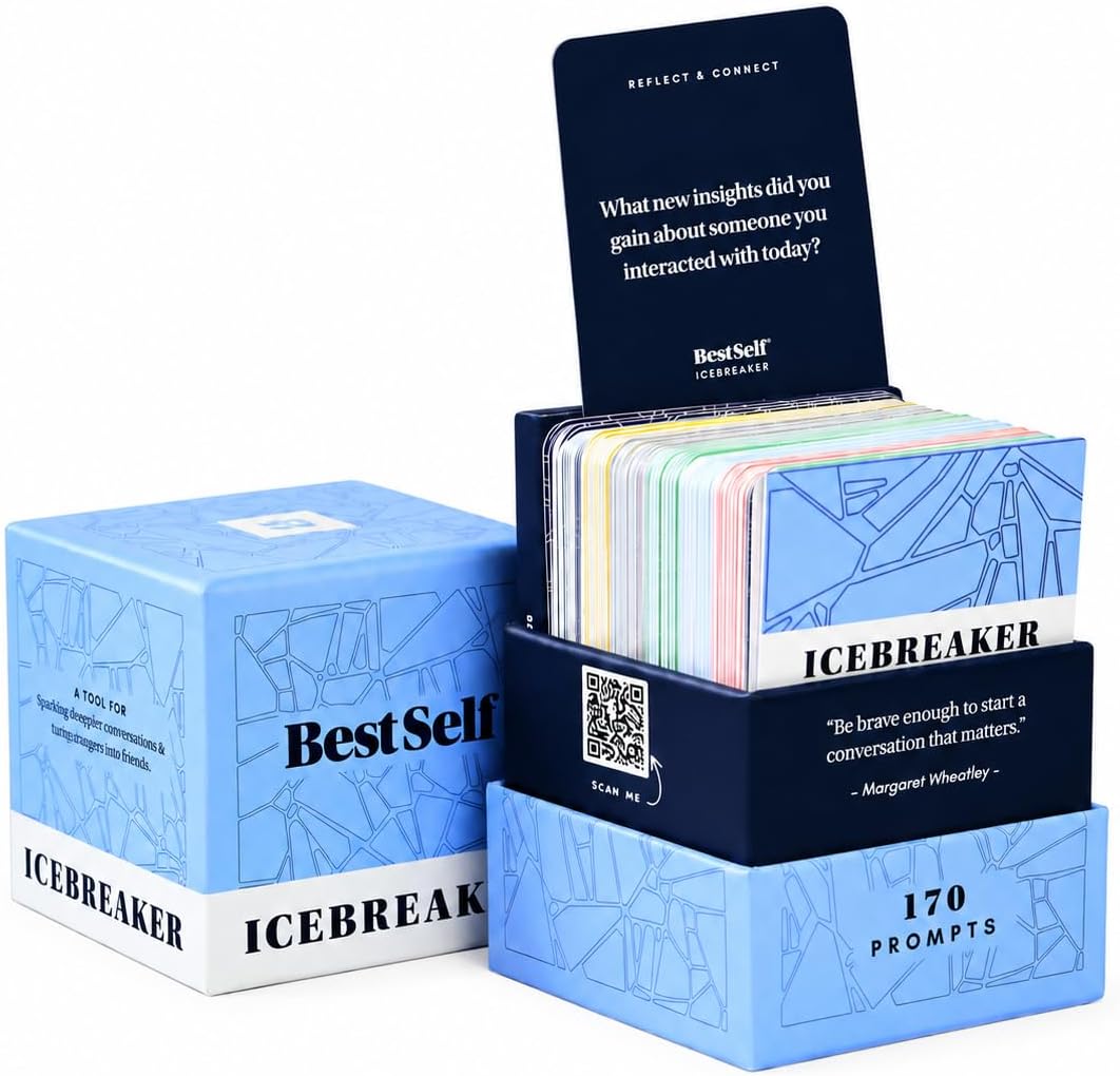 BestSelf Icebreaker Deck – 170 Ice Breaker Cards for Adults, Work & Groups