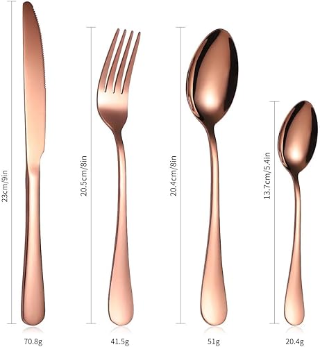 Miniatura 2 de Juego de cubiertos de acero inoxidable, 24 piezas, cuchillos, tenedores, cucharas, cubiertos, juego de vajilla de cocina para 6 personas (color