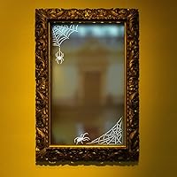 Vista 4 de MAYJOYDIY Plantilla de tela de araña para pintar, material flexible de PET transparente de 11.8 x 11.8 pulgadas, tema de Halloween, decoración