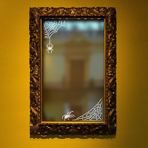 Miniatura 4 de MAYJOYDIY Plantilla de tela de araña para pintar, material flexible de PET transparente de 11.8 x 11.8 pulgadas, tema de Halloween, decoración de